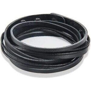 Genuine Leather Wrist Cuff Bracelet Adjustable Wrap